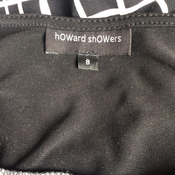 Howard Showers Black and White Grid Long Sleeve Midi Dress - Size 8 - Picture 8 of 8